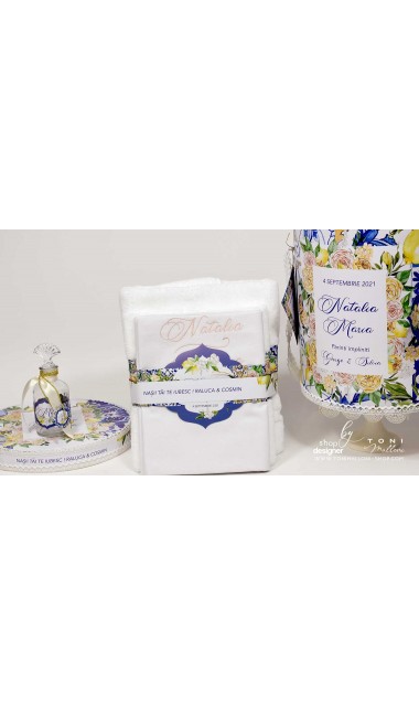 Trusou botez cu flori si lamai ideal pentru un botez vara Limoncello 6